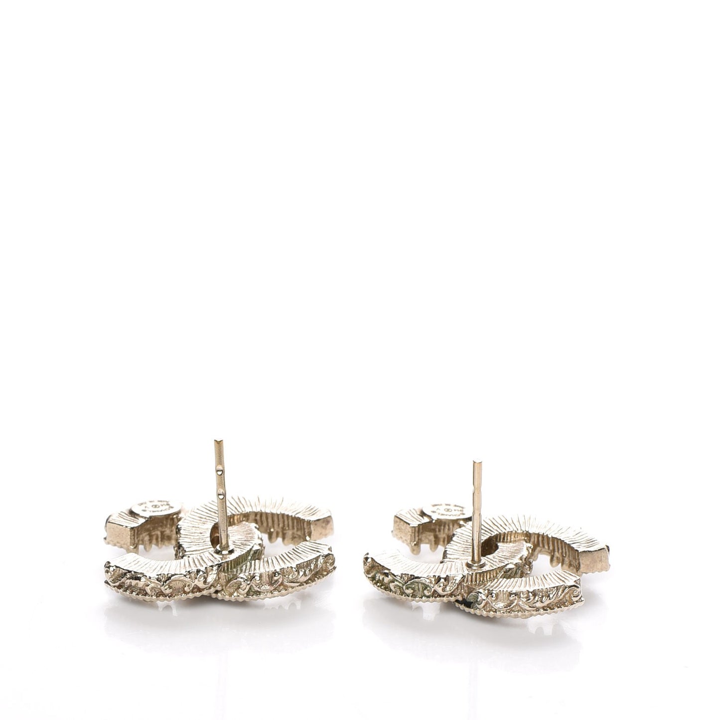Enamel CC Baroque Earrings Black Gold