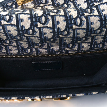 Christian Dior Oblique 30 Montaigne Chain Flap Bag Blue 6 of 7