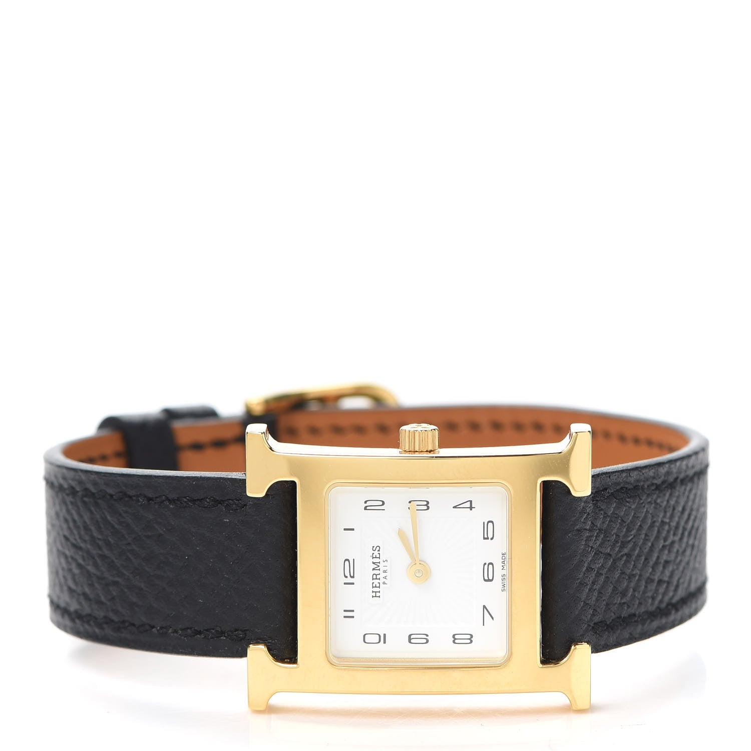 Hermes Stainless Steel Epsom 21mm Heure H Hour Quartz Watch Noir 2 of 5