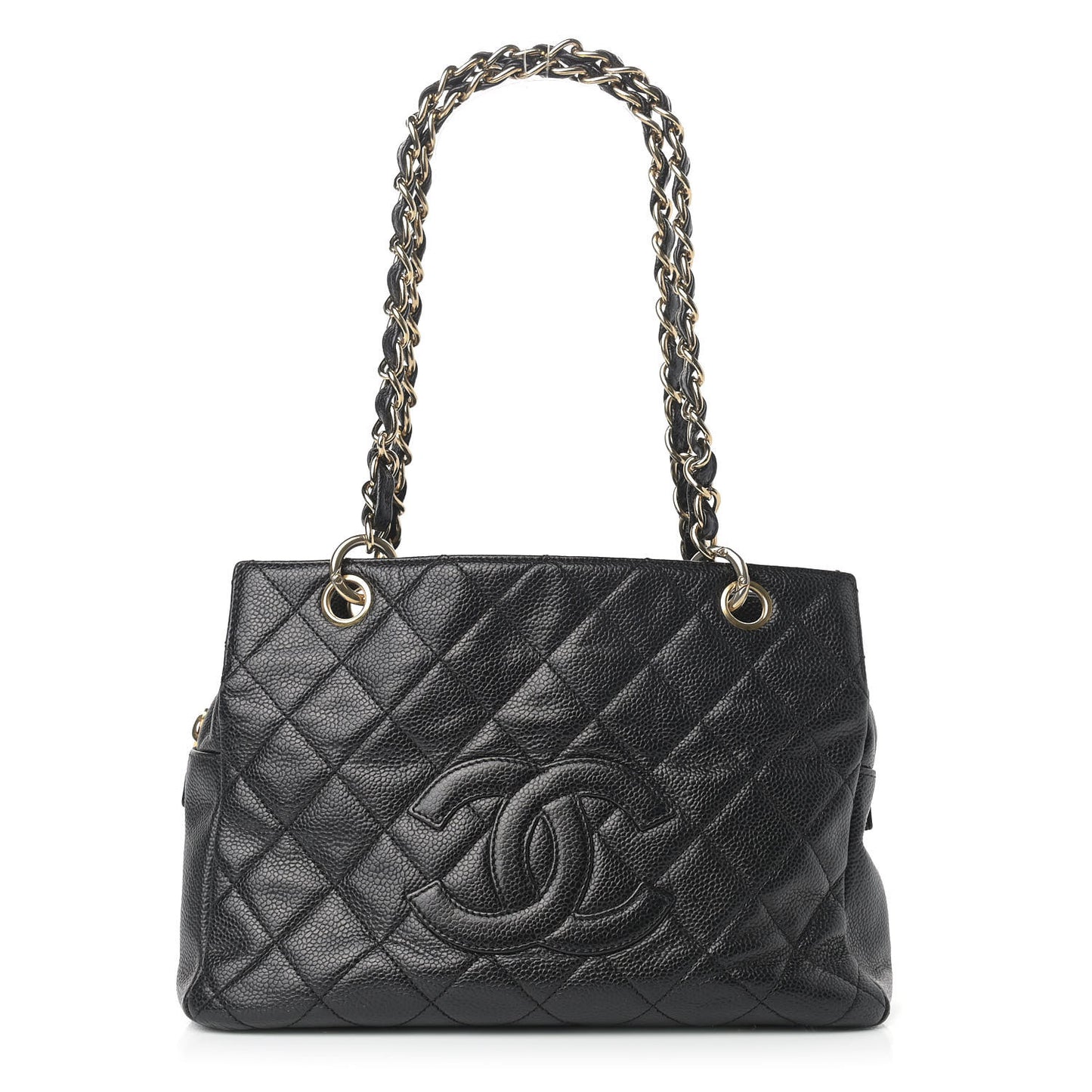 Caviar Quilted Petit Timeless Tote PTT Black