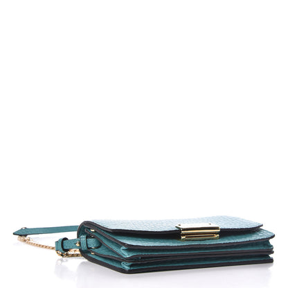 Burberry Signature Grain Small Madison Chain Clutch Aqua Green 4 of 9