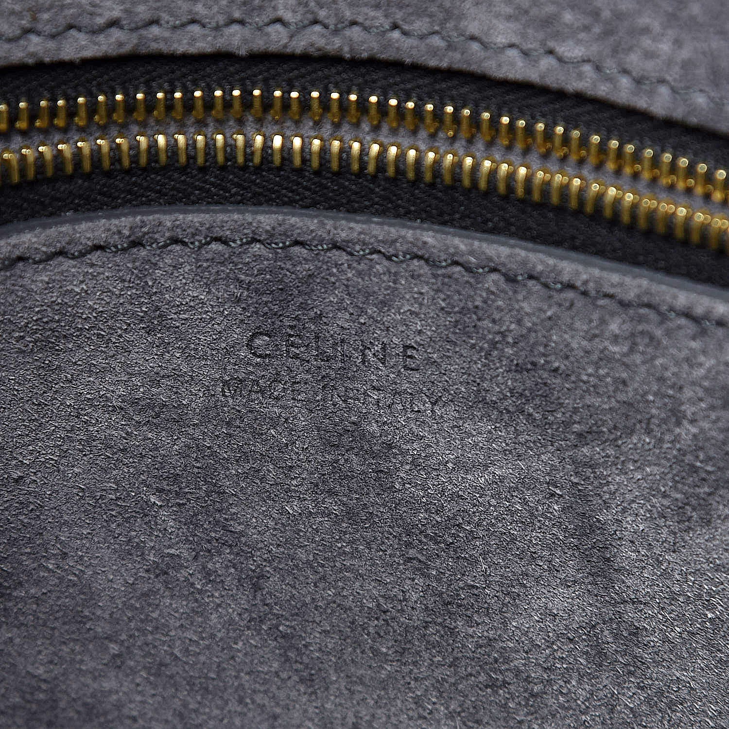 Celine Soft Grained Calfskin Sangle Bucket Bag Storm 18 of 23