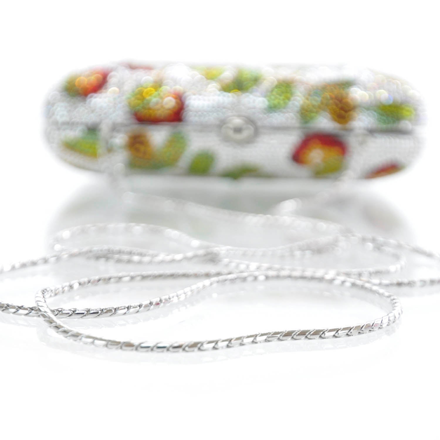 Judith Leiber Crystal Floral Minaudiere Clutch 5 of 7