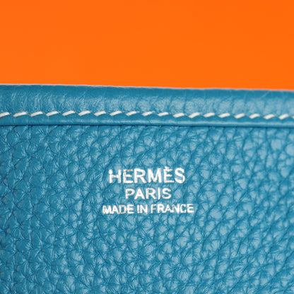 Hermes Taurillon Clemence Evelyne III PM Blue Jean 7 of 11