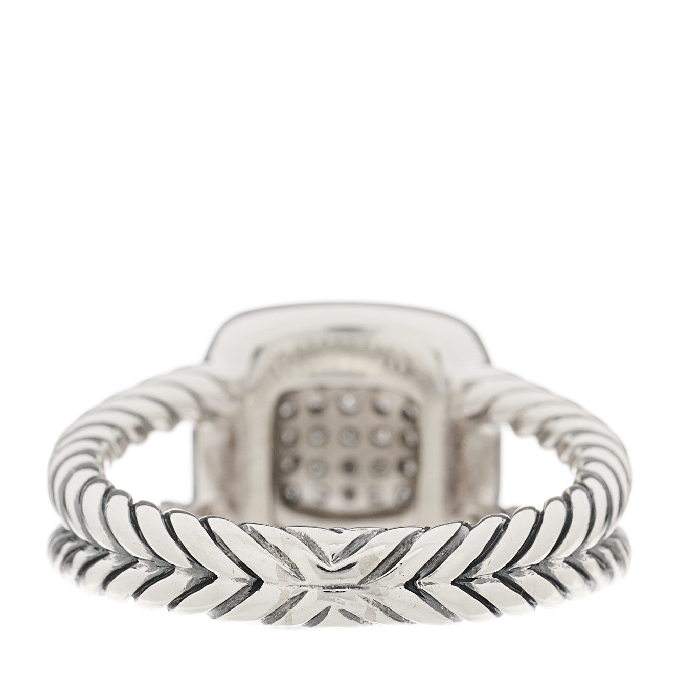 David Yurman Sterling Silver Diamond 7mm Petite Albion Pave Ring 52 6 5 of 6