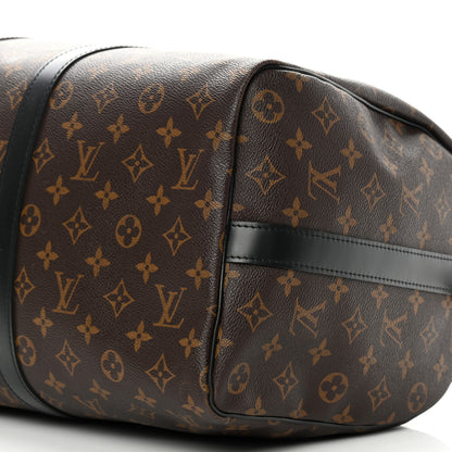 Louis Vuitton Monogram Macassar Keepall Bandouliere 45 10 of 13