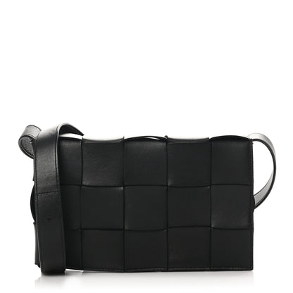 Bottega Veneta Lambskin Maxi Intrecciato Cassette Crossbody Bag Black 1 of 9
