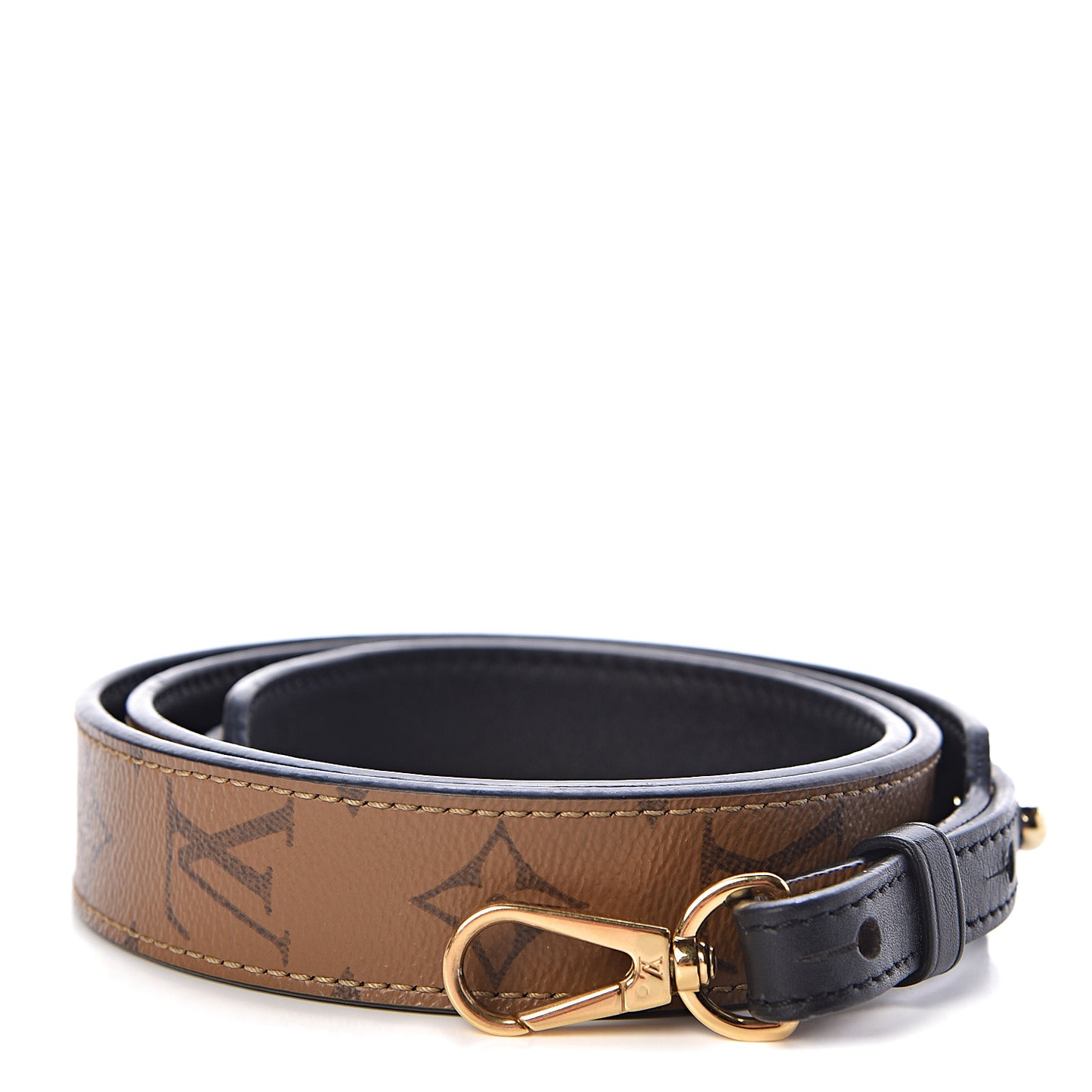Reverse Monogram Bandouliere Shoulder Strap XL Black