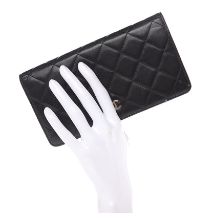 Chanel Lambskin Quilted Yen Wallet Black 2 of 17