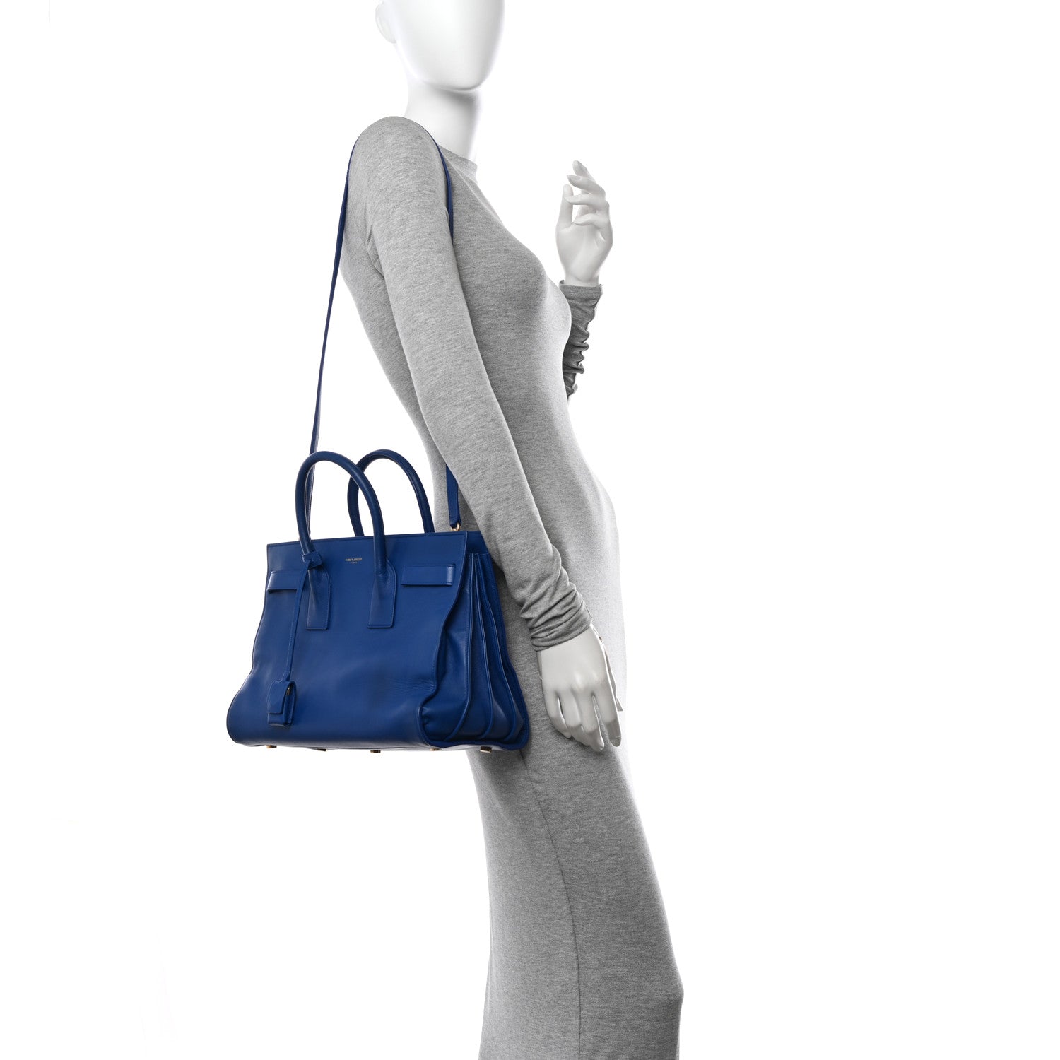 Saint Laurent Calfskin Small Sac De Jour Blue Majorelle 2 of 13