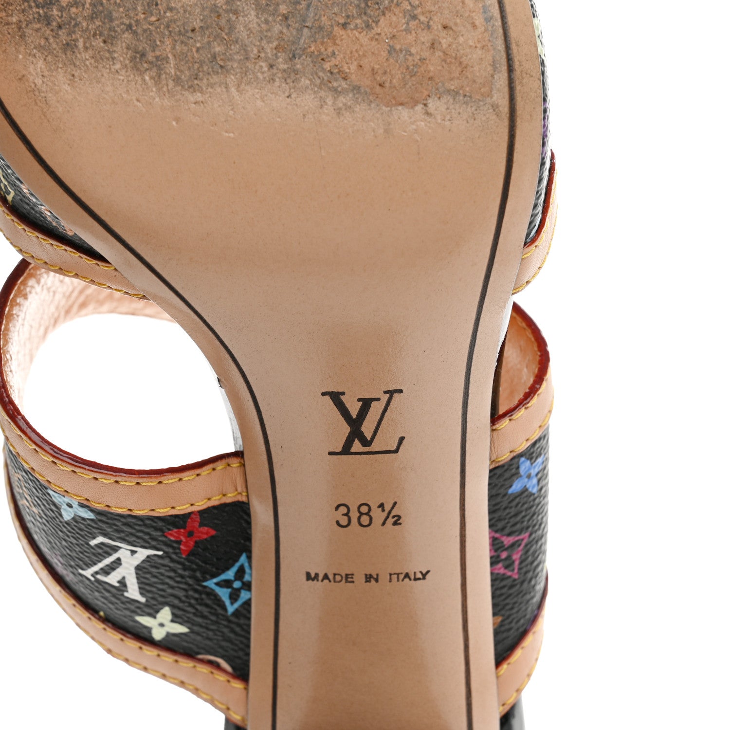 Louis Vuitton Monogram Multicolor Sandals 38.5 Black 7 of 10