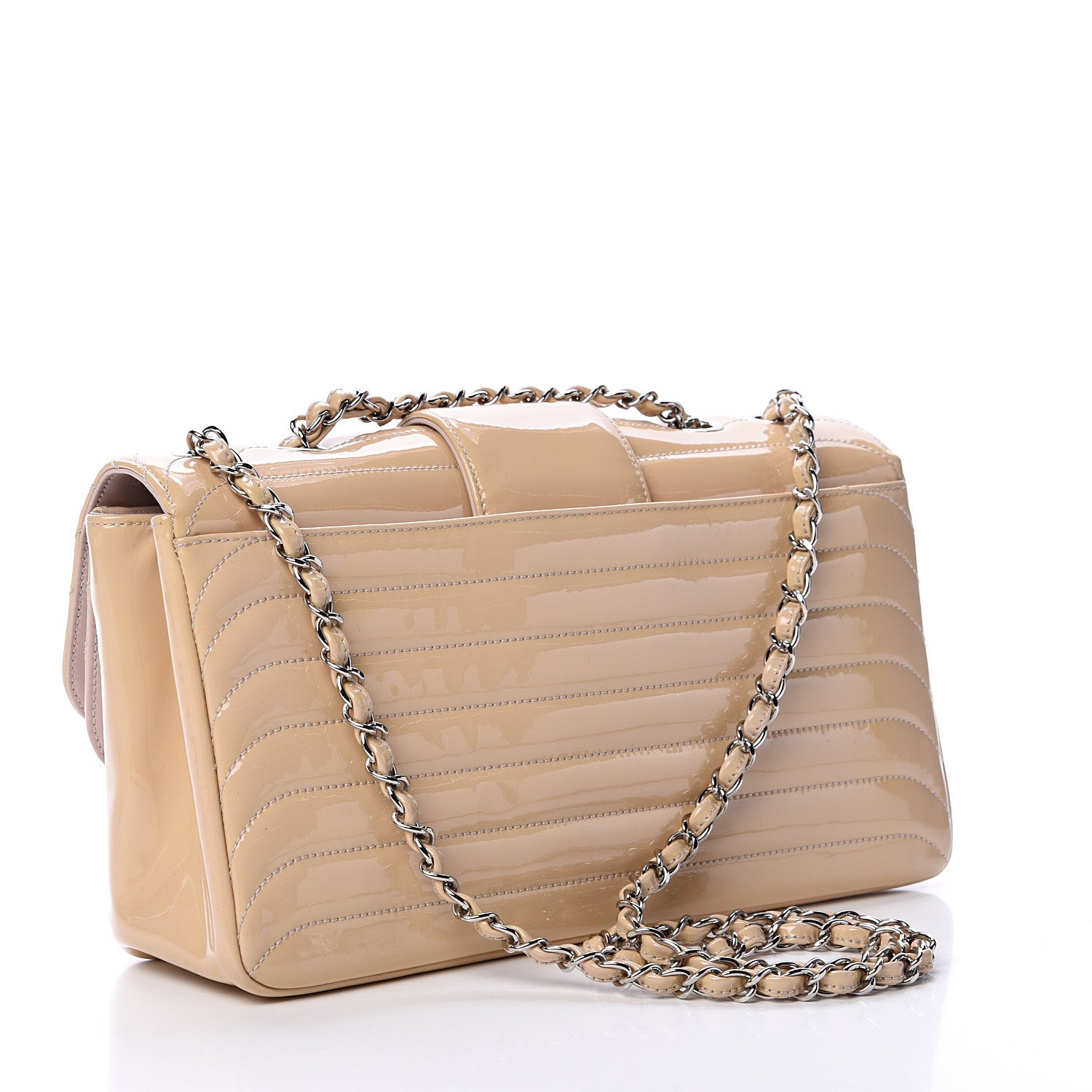 Chanel Patent Horizontal Quilted Jumbo Single Flap Pink 2 of 12