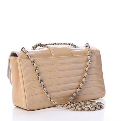 Chanel Patent Horizontal Quilted Jumbo Single Flap Pink 2 of 12