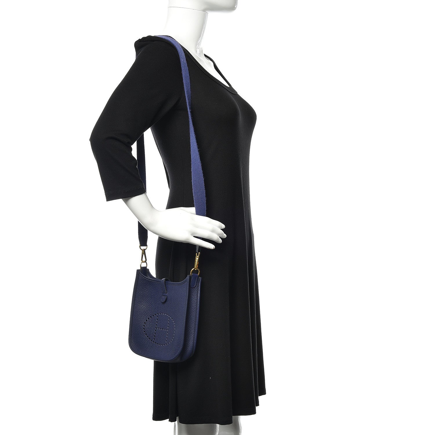 Hermes Taurillon Clemence Evelyne TPM Bleu Encre 2 of 12