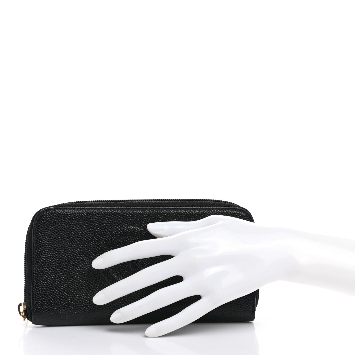 Chanel Caviar Large Timeless CC Zip Around Wallet Black 2 of 8