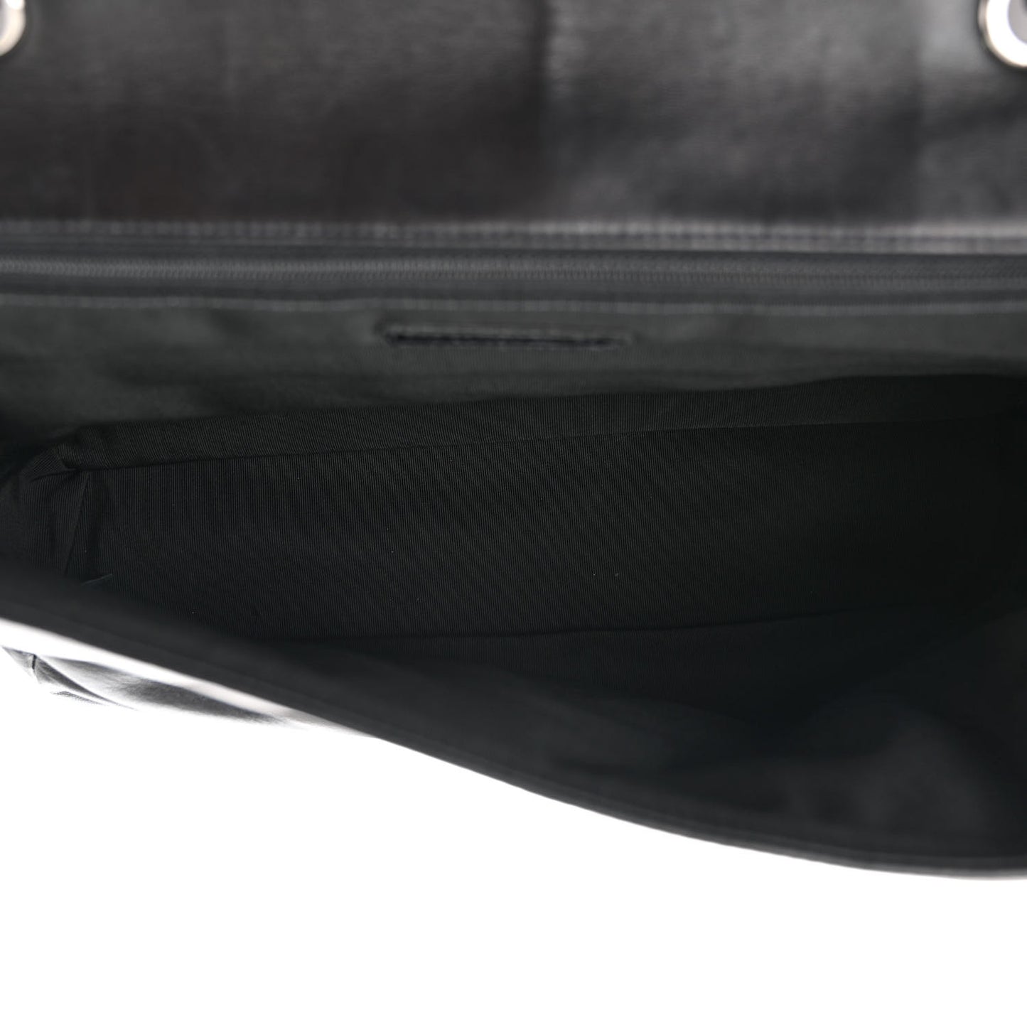 Lambskin Horizontal Quilt Jumbo Mademoiselle Flap Black