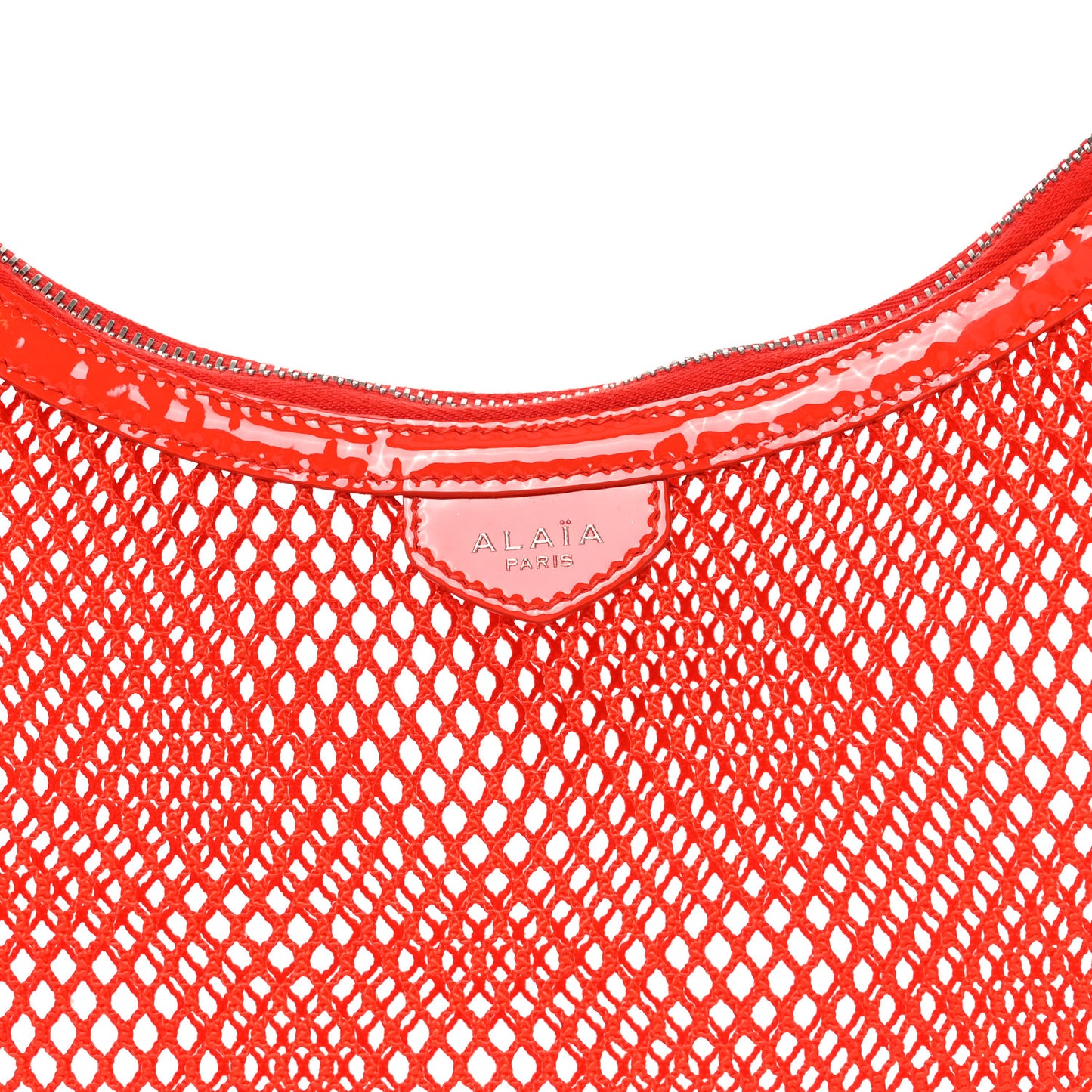 Net Patent Calfskin One Piece Demi Lune Orange