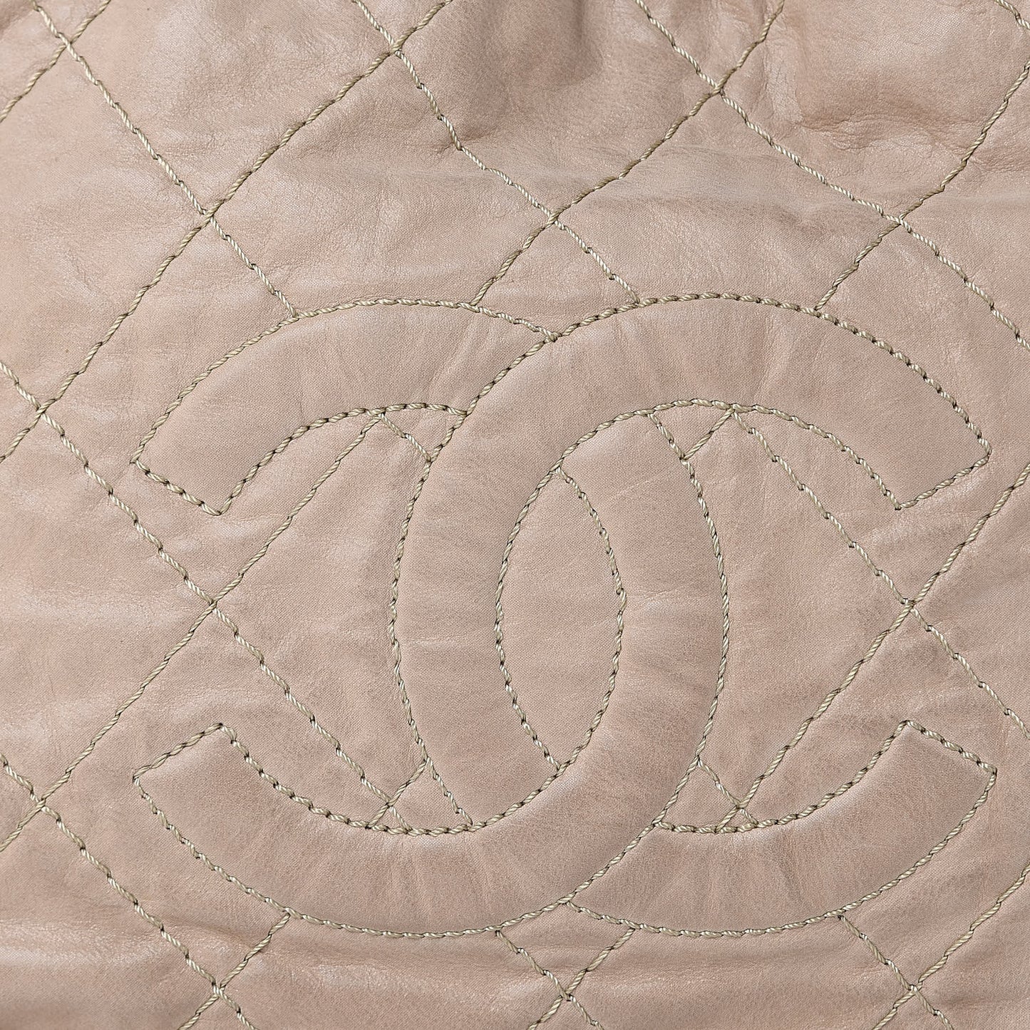 Iridescent Calfskin Small Sea Hit Tote Beige