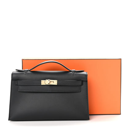 Hermes Swift Kelly Pochette Clutch Black 11 of 11