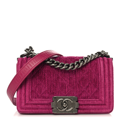 Chanel Velvet Quilted Small Boy Flap Fuchsia 1 of 10