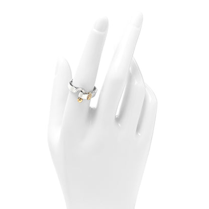 Tiffany Sterling Silver 18K Yellow Gold Hook Ring 56 7.5 2 of 5