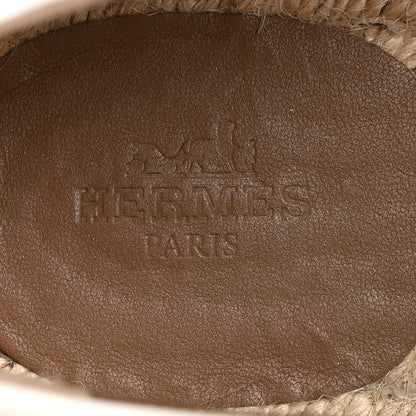 Hermes Calfskin Womens Trip Espadrilles 39 White 8 of 14