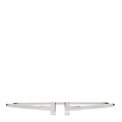 Tiffany 18K White Gold Narrow T Wire Bracelet 1 of 3