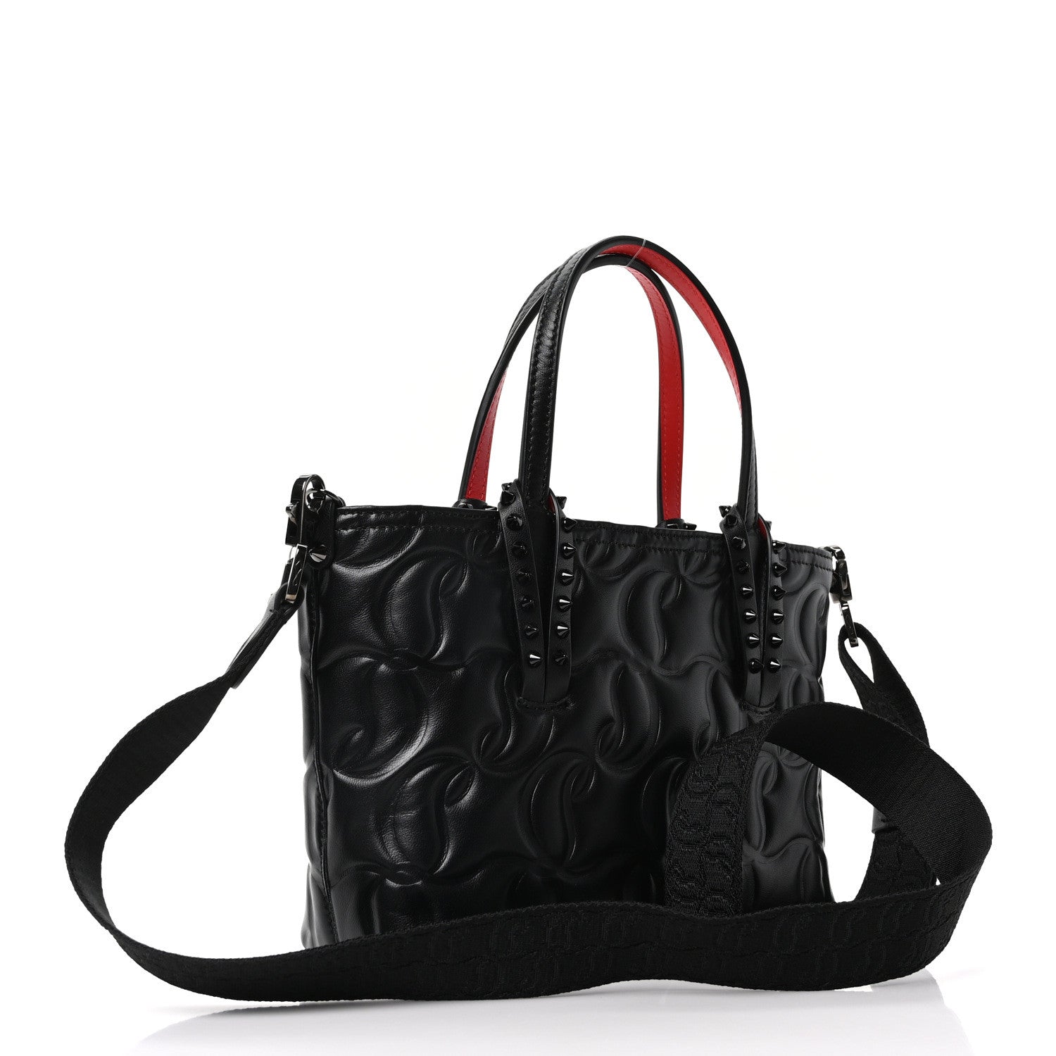 Christian Louboutin Nappa Embossed Mini East West Cabata Tote Black 3 of 9