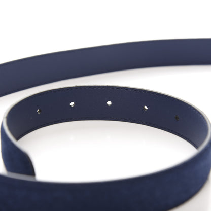 Gucci Suede Icaro G Cube 25mm Belt 100 40 Dark Navy 5 of 5