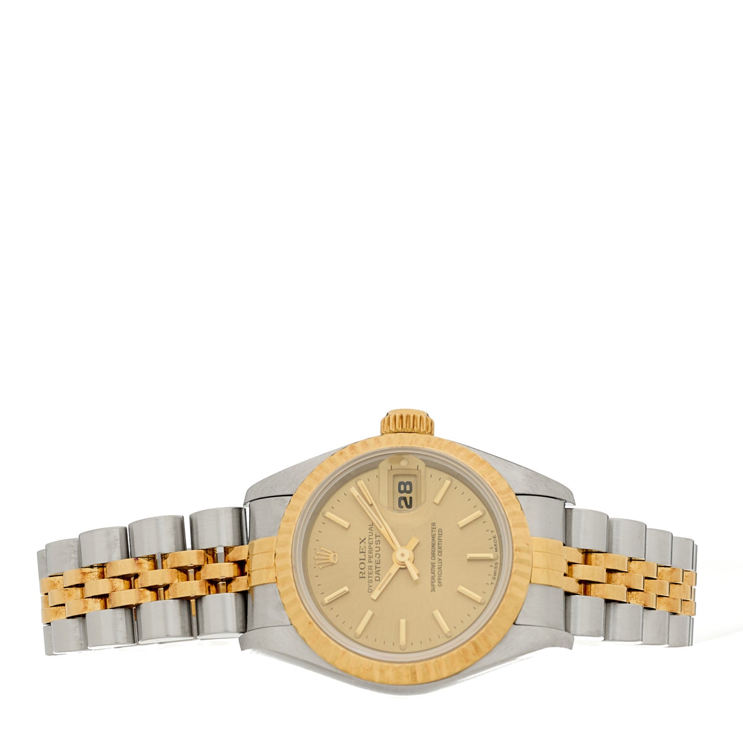 Stainless Steel 18K Yellow Gold 26mm Oyster Perpetual Datejust Watch Champagne 69173