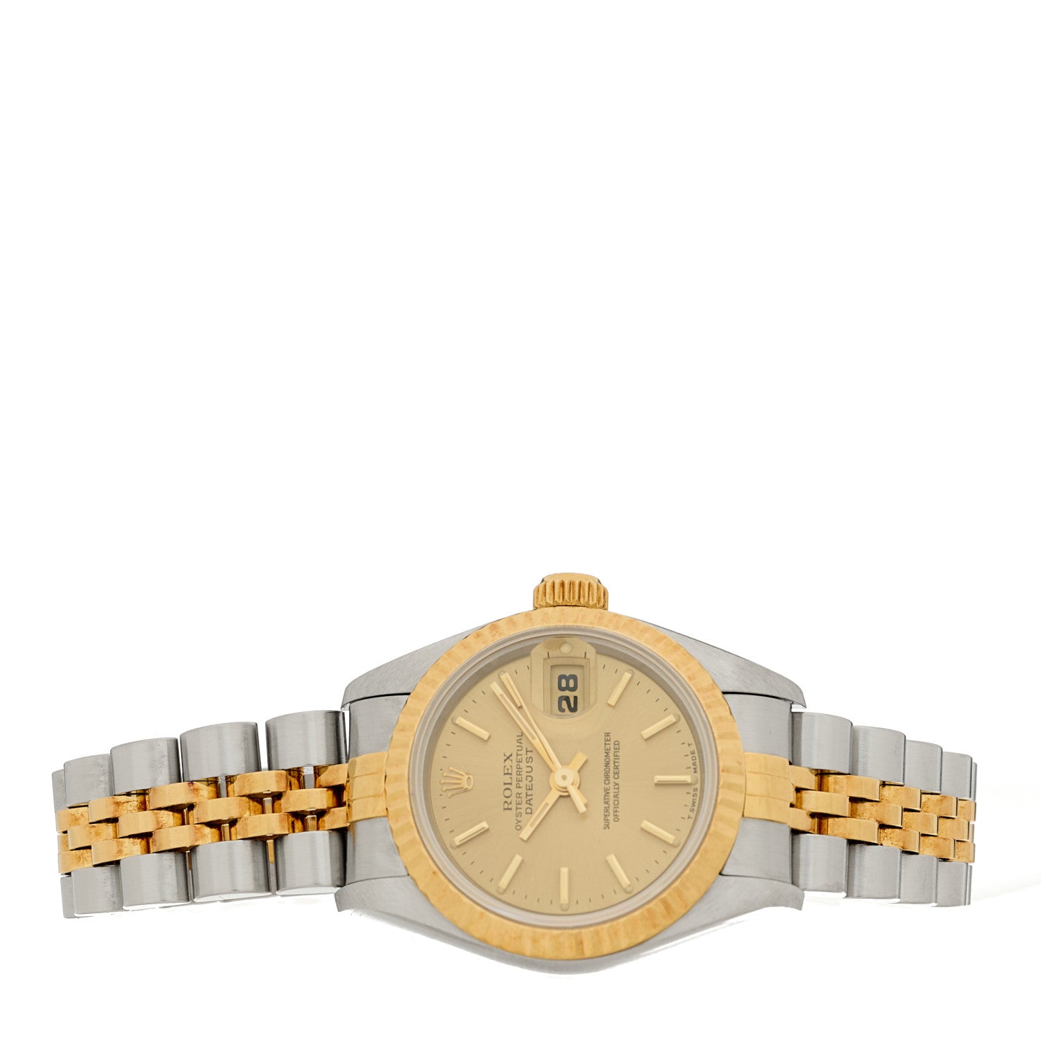 Rolex Stainless Steel 18K Yellow Gold 26mm Oyster Perpetual Datejust Watch Champagne 69173 2 of 4