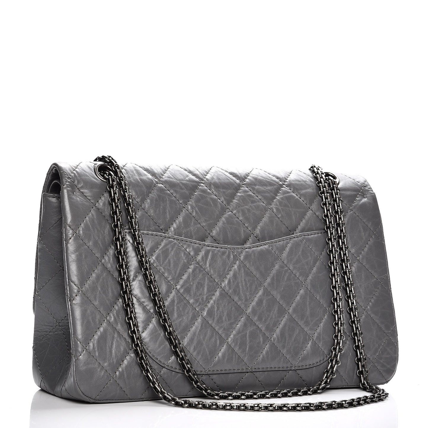 Aged Calfskin Quilted 2.55 Reissue 227 Flap Grey