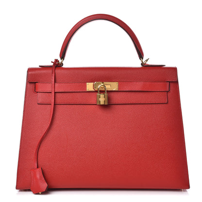 Hermes Epsom Kelly Sellier 32 Rouge Casaque 1 of 37
