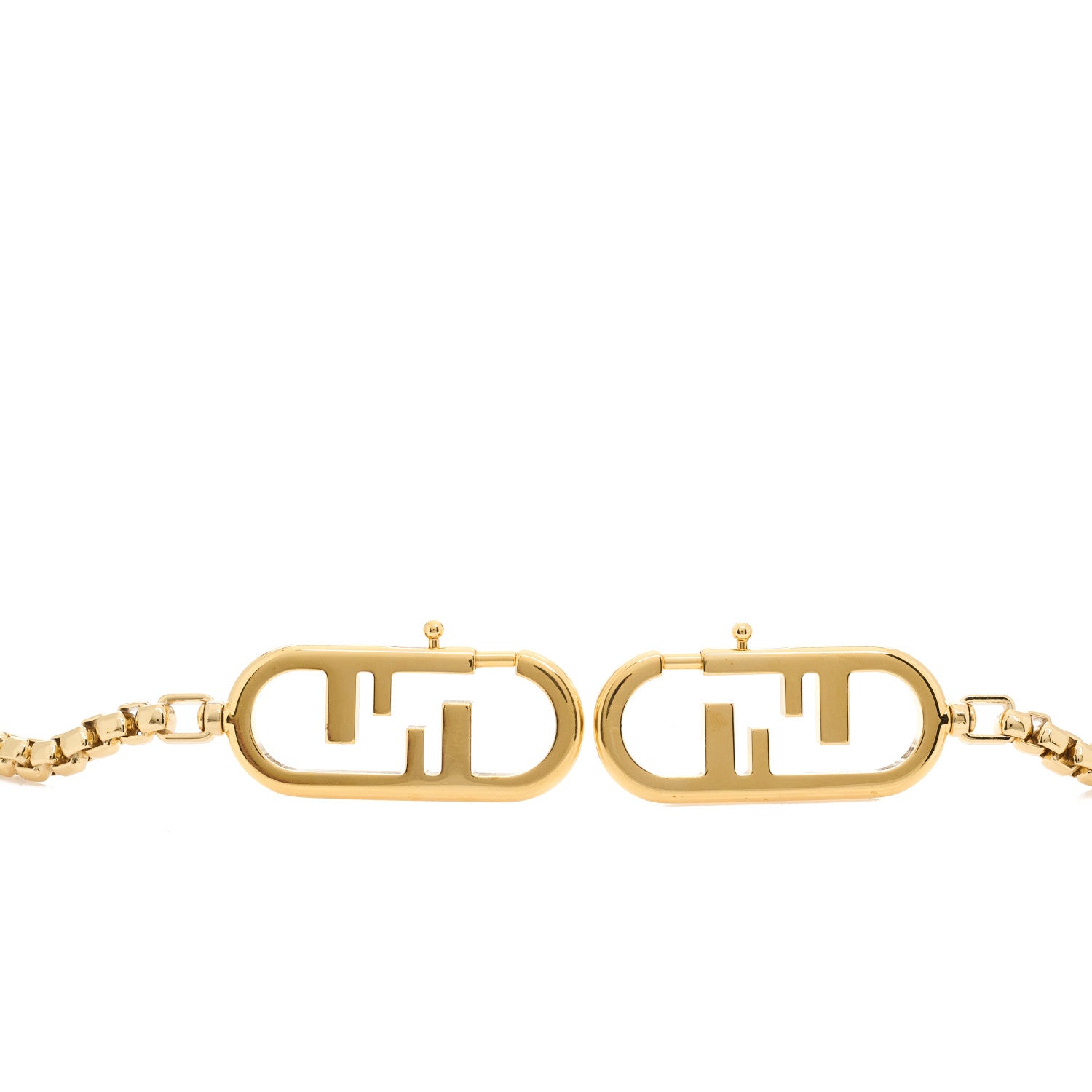 Fendi Lambskin Ruffled O'Lock Chain Strap You Beige 3 of 4