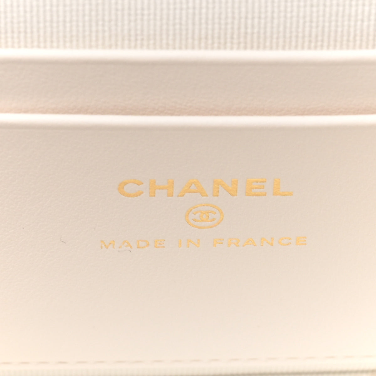 Caviar Quilted Top Handle Slim Vanity With Chain White