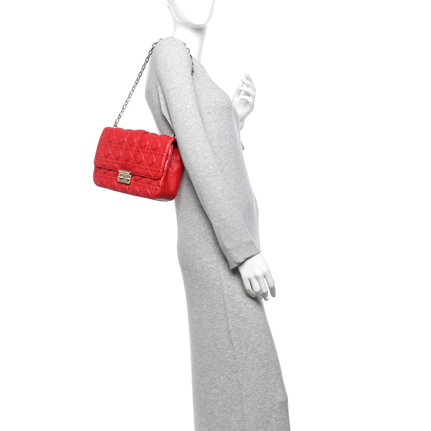 Lambskin Cannage Medium Miss Dior Flap Red