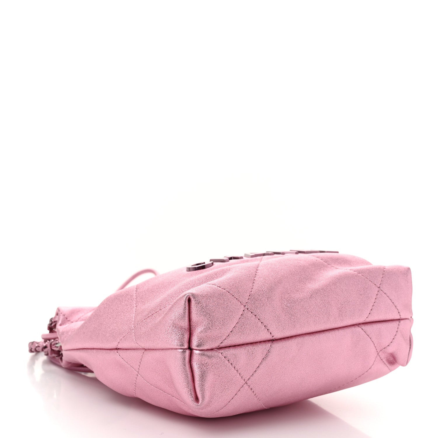 Chanel Metallic Lambskin Lacquered Monochrome Quilted Mini Chanel 22 Pink 4 of 10