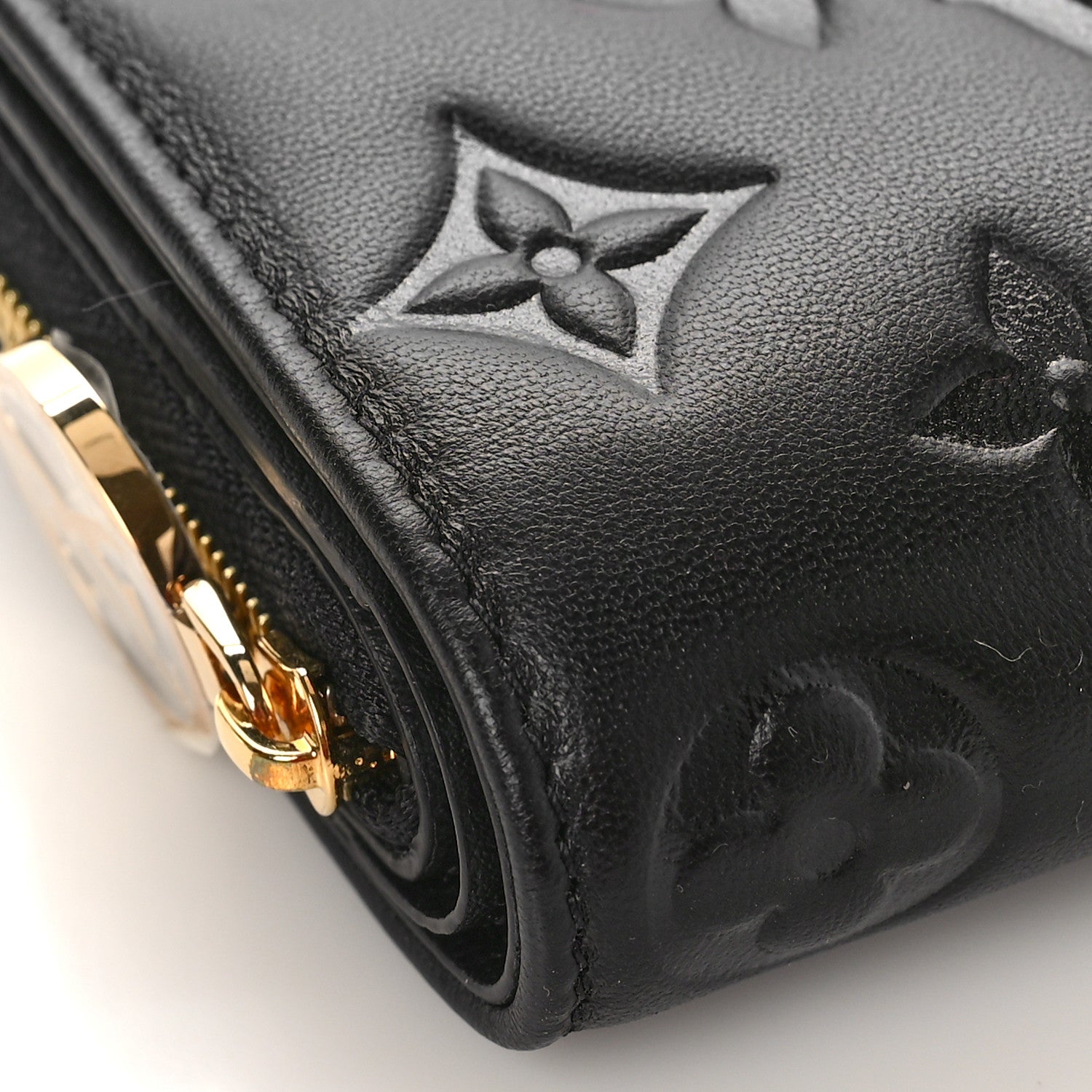 Louis Vuitton Lambskin Embossed Monogram Lou Coussin Wallet Black 8 of 9