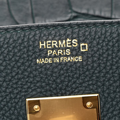 Hermes Togo Matte Alligator Birkin Touch 30 Vert Cypress 6 of 11