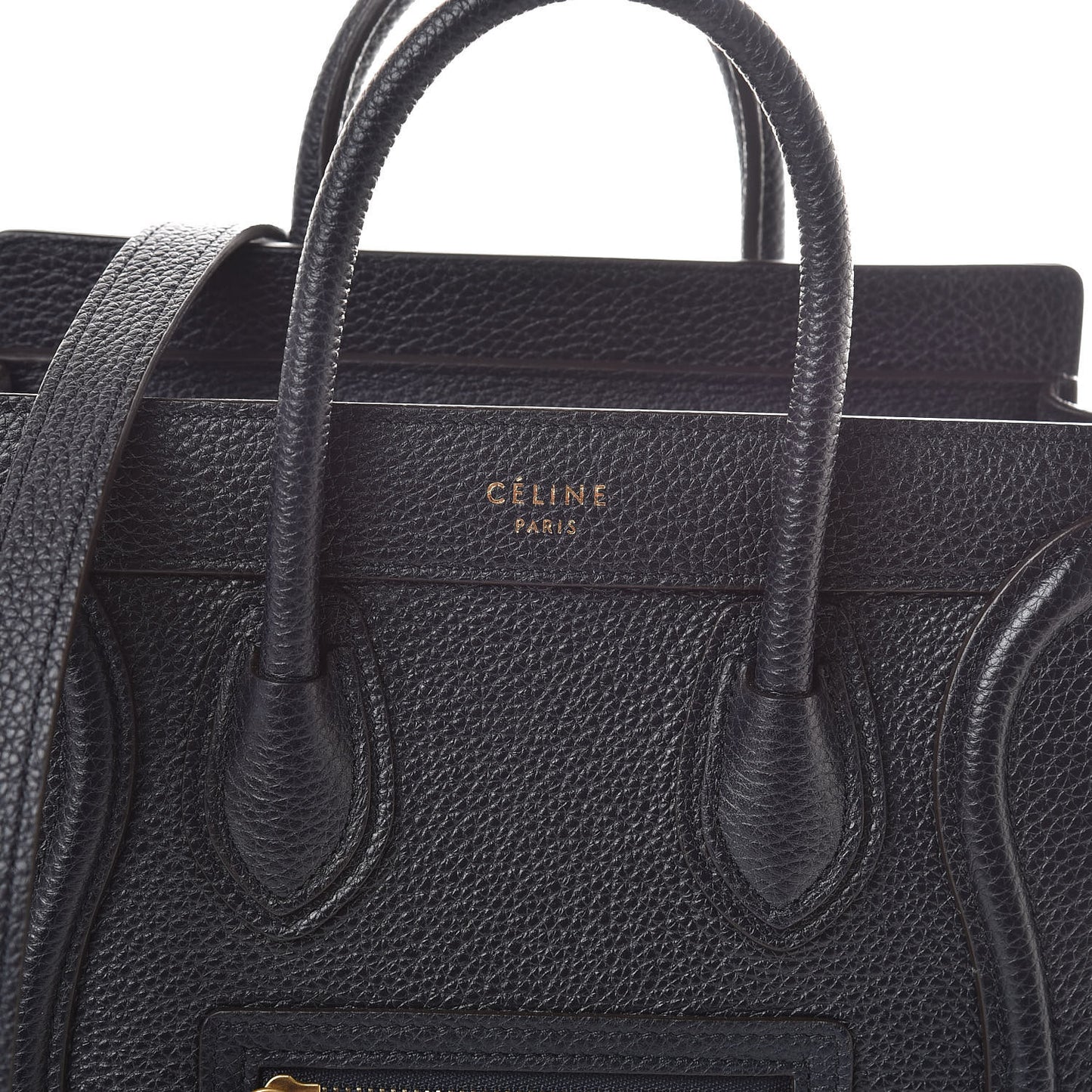 Drummed Calfskin Nano Luggage Midnight