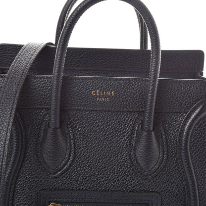 Celine Drummed Calfskin Nano Luggage Midnight 7 of 9