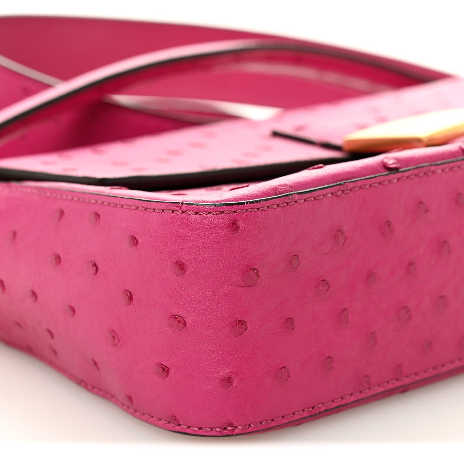 Fendi Ostrich Baguette Ciclamino Pilar 8 of 9