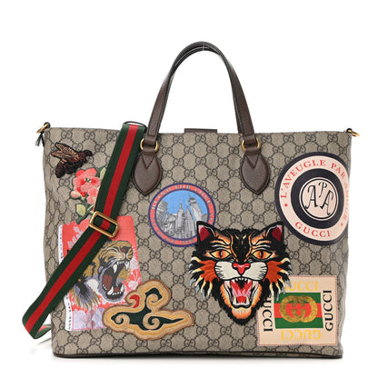 Gucci Soft GG Supreme Monogram Courrier Medium Crossbody Tote Beige New Acero 1 of 10