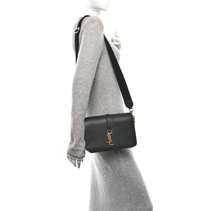 Saint Laurent Textured Calfskin Medium Classic Monogram Universite Bag Black 2 of 9