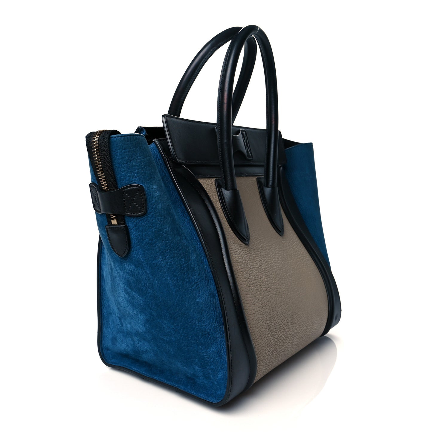 Bullhide Calfskin Nubuck Mini Tri-Color Luggage Light Taupe