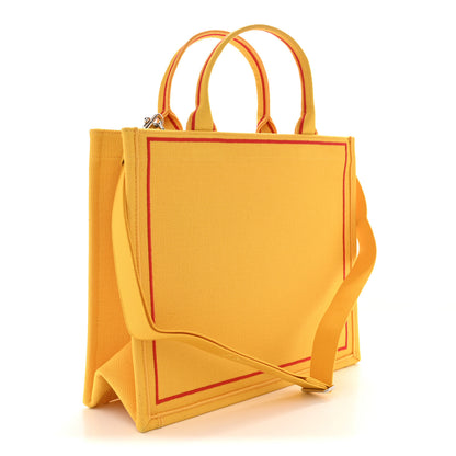 Christian Dior Canvas Embroidered Book Cover Medium Book Tote Yellow Red 3 of 11