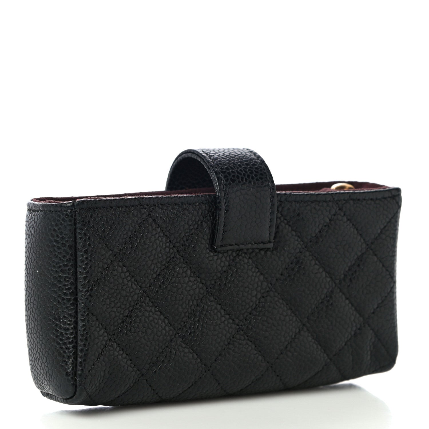 Chanel Caviar Quilted Mini Phone Holder Clutch Black 3 of 11