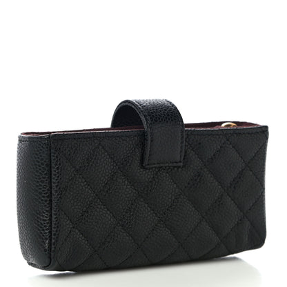 Chanel Caviar Quilted Mini Phone Holder Clutch Black 3 of 11
