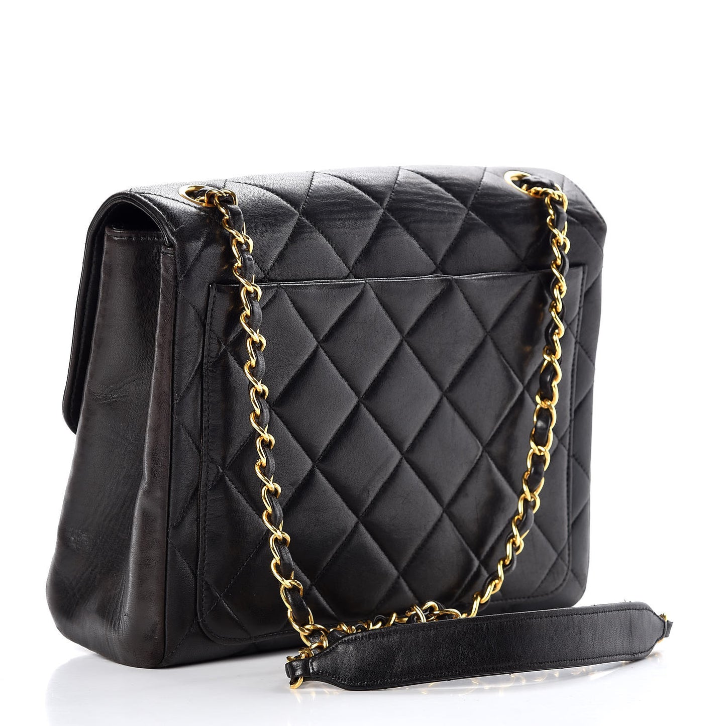 Lambskin Quilted Shoulder Bag Black