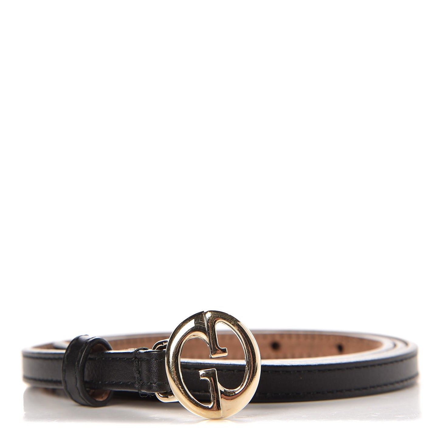 Calfskin 1973 Buckle Skinny Belt 90 36 Black